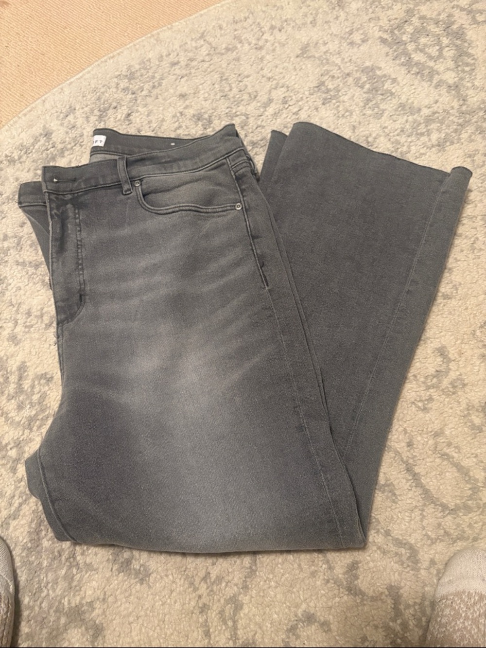 Loft kick crop grey jeans new